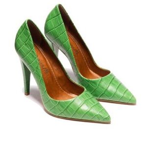 New Kyla Green Croco Heels from L’Intervalle - Size 7/38